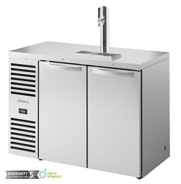 True TDR48-RISZ1-L-S-SS-2 Keg Chiller / Dispenser, Stainless Steel Ext, 2 Solid Swing Doors