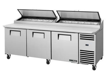True TPP-AT2-93-HC 3 Door Pizza Prep Counter 12x 1/3 G/N Pans