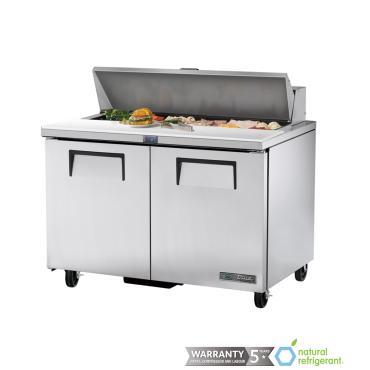 True TSSU-48-12-HC Refrigerated Prep Counter 2 Door 12x 1/6GN Pans 