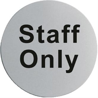 U060 Stainless Steel Door Sign - Staff Only