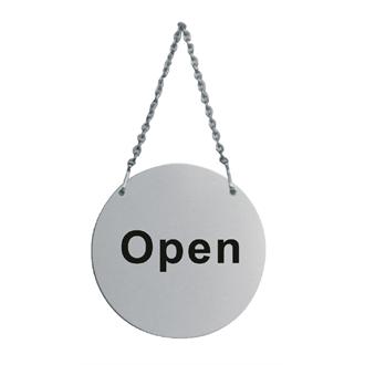 U065 Stainless Steel Door Sign Open and Closed