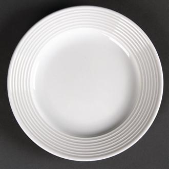 U089 Olympia Linear Wide Rimmed Plates 150mm