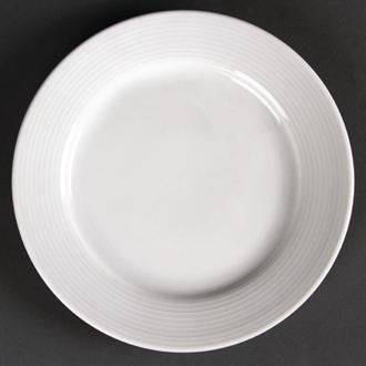 U090 Olympia Linear Wide Rimmed Plates 200mm