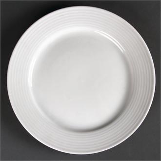 U091 Olympia Linear Wide Rimmed Plates 250mm