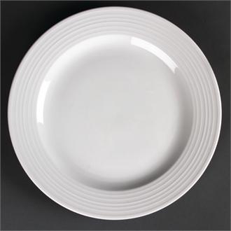 U092 Olympia Linear Wide Rimmed Plates 310mm