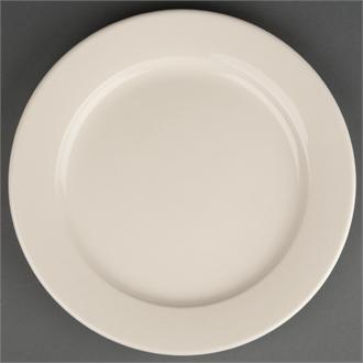 U121 Olympia Ivory Wide Rimmed Plates 250mm