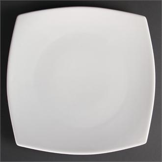 U172 Olympia Whiteware Rounded Square Plates 305mm