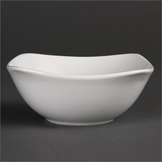 U173 Olympia Whiteware Rounded Square Bowls 140mm- pack of 12