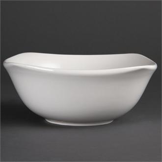 U175 Olympia Whiteware Rounded Square Bowls 220mm- pack of 12