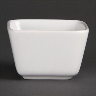 U178 Olympia Whiteware Tall Square Mini Dishes 75mm