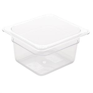 Vogue U240 Polycarbonate 1/6 Gastronorm Container 100mm Clear 