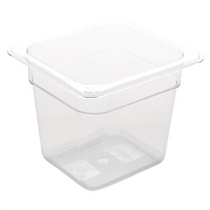 Vogue Polycarbonate 1/6 Gastronorm Container 150mm Clear - U241 