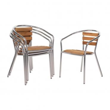 U421 Aluminium and Ash Chair 730mm (Pack of 4)