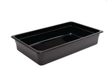 Vogue U455 Polycarbonate 1/1 Gastronorm Container 100mm Black