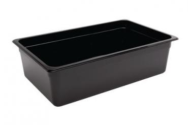 Vogue U456 Polycarbonate 1/1 Gastronorm Container 150mm Black