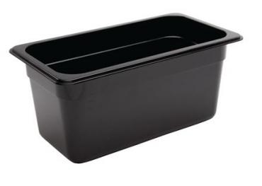 Vogue U464 Polycarbonate 1/3 Gastronorm Container 150mm Black