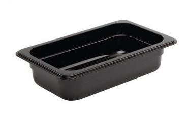 Vogue U466 Polycarbonate 1/4 Gastronorm Container 65mm Black