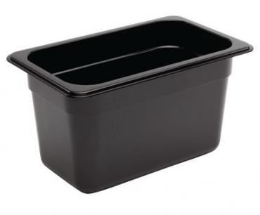 Vogue U468 Polycarbonate 1/4 Gastronorm Container 150mm Black