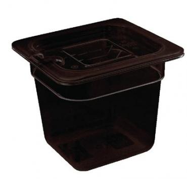 Vogue U469 Polycarbonate 1/6 Gastronorm Container 65mm Black