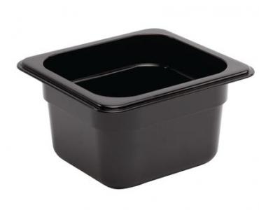 Vogue U470 Polycarbonate 1/6 Gastronorm Container 100mm Black