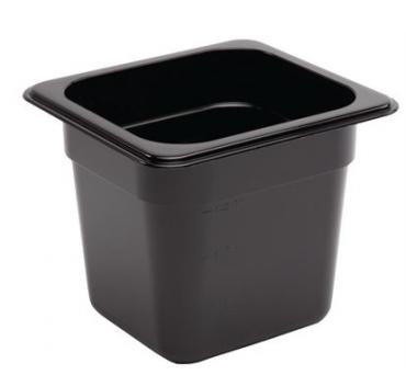 Vogue Polycarbonate 1/6 Gastronorm Container 150mm Black