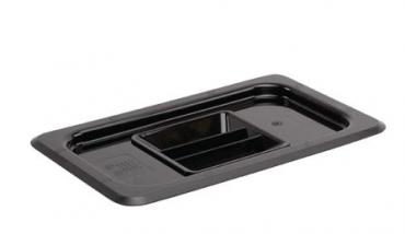 Vogue U477 Polycarbonate 1/4 Gastronorm Lid Black