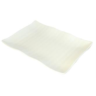 U721 Ribbed White Wavy Platter