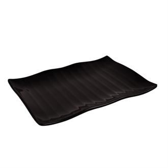 U725 Ribbed Black Wavy Platter