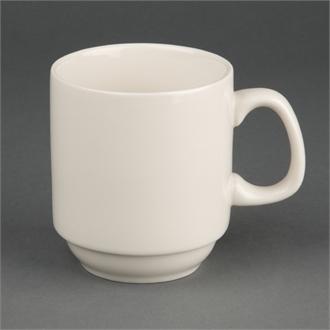 U832 Olympia Ivory Stacking Mugs 285ml 10oz- pack of 12
