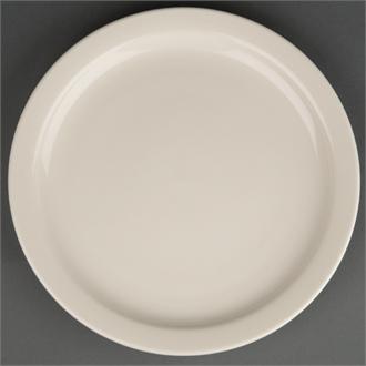 U843 Olympia Ivory Narrow Rimmed Plates 230mm