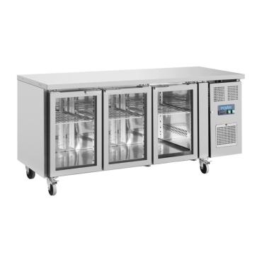 Polar UA024 U-Series 3 Door Counter Fridge with Glass Doors