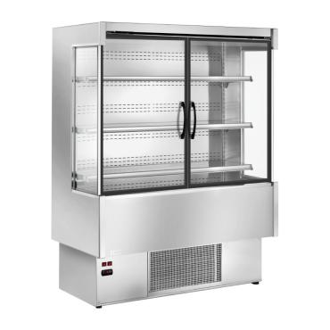 Zoin UA057 Silver Multideck Display Stainless Steel Finish with Hinged Doors 1000-1500mm Wide