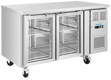 Polar UA068 U-Series Two Door Counter Fridge with Glass Doors