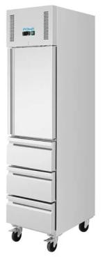 Polar UA113 U-Series Single Door & 3 Drawer Slimline GN Cabinet Refrigerator