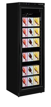 Tefcold UF400VGB Black Upright Glass Door Display Freezer 400Ltr