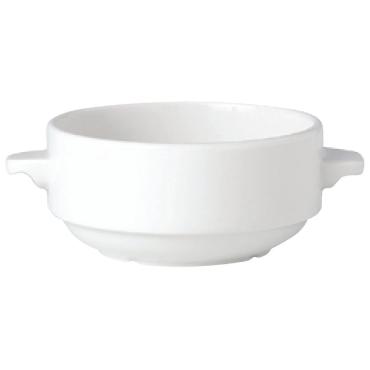 Steelite Simplicity White Lugged Stacking Soup Cups 285ml (Pack of 36) - V0015 