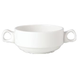 Steelite Simplicity White Handled Stacking Soup Cups 285ml (Pack of 36) - V0017 