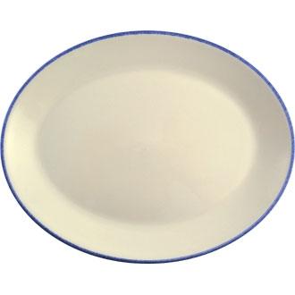 V4175 Steelite Blue Dapple Oval Coupe Dishes 305mm