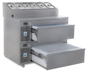 Adande VCS2/S2 Double Drawer Saladette Unit - Side Engine 