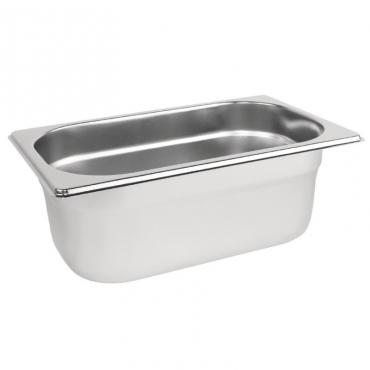 Vogue Stainless Steel 1/4 Gastronorm Pan 100mm - K819