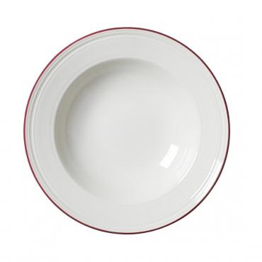 Steelite Bead Maroon Band Pasta Plates 240mm (Pack of 12) - VV2690