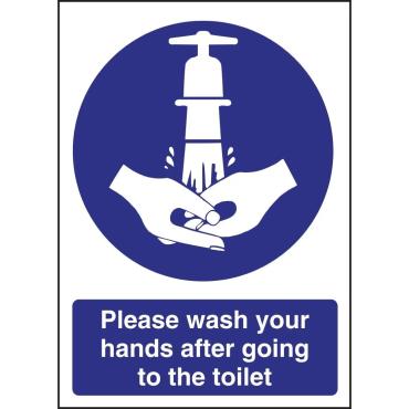 Toilet Wash Hands Sign W188