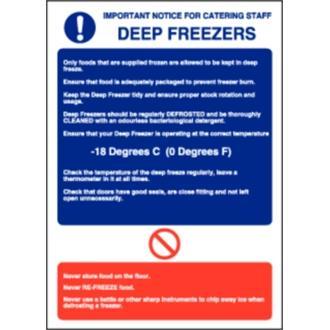 Deep Freezer Guidelines Sign