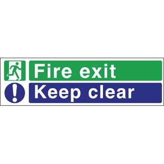 Vogue W311 Fire Exit Keep Clear Sign