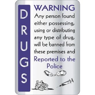 W325 Drugs Warning Sign