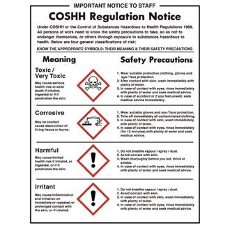 W396 COSSH Regulations Sign