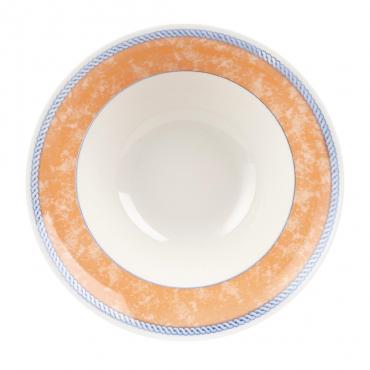 W796 Churchill New Horizons Marble Border Salad Bowls Orange 172mm