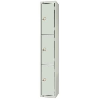 W931PS Elite Three Door Locker Grey Camlock Sloping Top 300mm