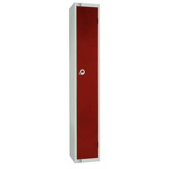 W939PS Elite Single Door Locker Maroon Padlock Sloping Top 300mm