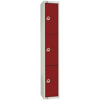 W941C Elite Three Door Locker Maroon Camlock 300mm